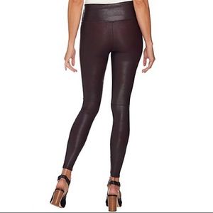 Spanx Faux Leather Leggings Wine Large Used